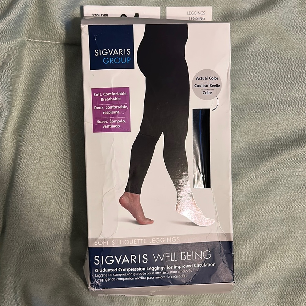 Brand New - Compression footless leggings, Sigvaris Brand, midnight blue.